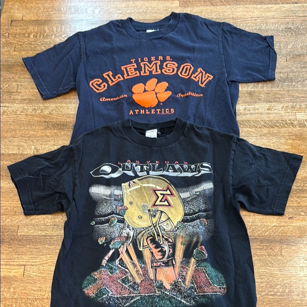 Navy Clemson Tigers SS Tee & Las Vegas Outlaws SS Tee kids size 10-12
